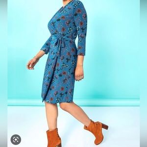 Remade Coral Floral Wrap Dress